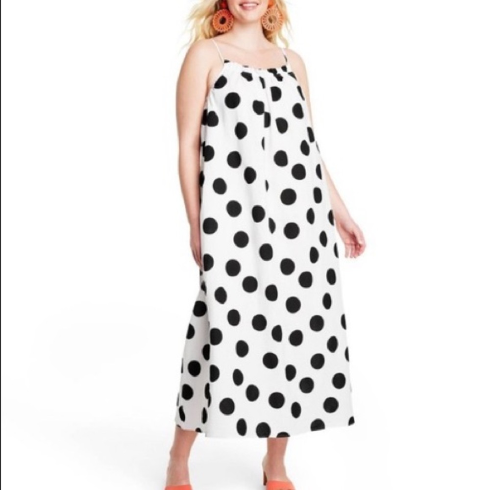 NWT Tabitha Brown X Target Polka Dot Linen Midi Dress